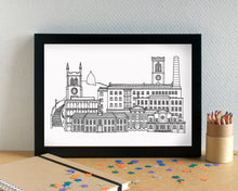 Macclesfield Skyline Landmarks Art Print - can be personalised - unframed