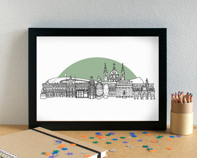 Madrid Skyline Landmarks Art Print - can be personalised