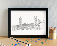 Manchester Skyline Landmarks Art Print - can be personalised