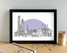 Melbourne Skyline Landmarks Art Print - can be personalised