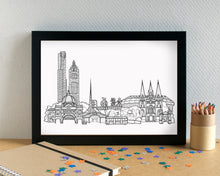 Melbourne Skyline Landmarks Art Print - can be personalised
