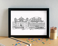 Morecambe Skyline Landmarks Art Print - can be personalised - unframed