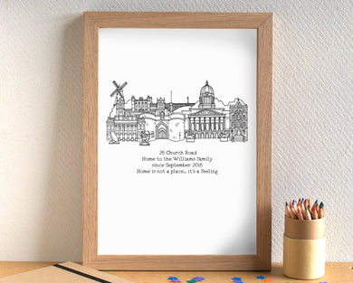 Personalised New Home Skyline Print