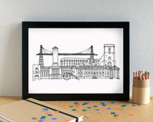 Newport Wales Skyline Landmarks Art Print - can be personalised - unframed