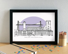 Newport Wales Skyline Landmarks Art Print - can be personalised - unframed