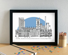 Oldham Skyline Landmarks Art Print - can be personalised - unframed