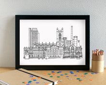 Oldham Skyline Landmarks Art Print - can be personalised - unframed