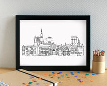 Ormskirk Skyline Landmarks Art Print - can be personalised - unframed