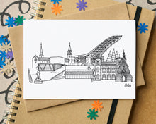 Oslo Skyline Landmarks Greetings Card