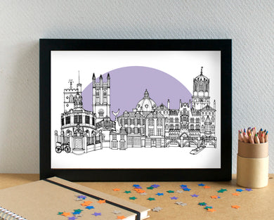 Oxford Skyline Landmarks Art Print - can be personalised