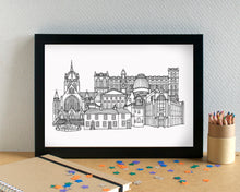 Paisley Scotland Skyline Landmarks Art Print - can be personalised - unframed