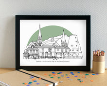 Parbold Skyline Landmarks Art Print - can be personalised - unframed