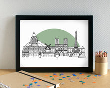 Paris Skyline Landmarks Art Print - can be personalised