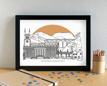 Peak District Skyline Landmarks Art Print - can be personalised - unframed
