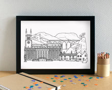 Peak District Skyline Landmarks Art Print - can be personalised - unframed