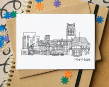Penny Lane Liverpool Skyline Landmarks Greetings Card
