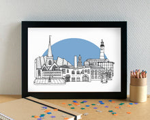 Plymouth Skyline Landmarks Art Print - can be personalised