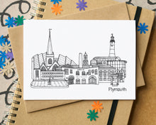 Plymouth Skyline Landmarks Greetings Card