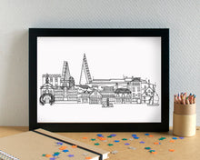 Poole Skyline Landmarks Art Print - can be personalised