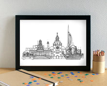 Portsmouth Skyline Landmarks Art Print - can be personalised