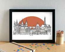 Prague Skyline Landmarks Art Print - can be personalised