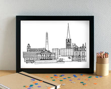 Preston Skyline Landmarks Art Print - can be personalised