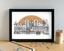 Ripon Skyline Landmarks Art Print - can be personalised - unframed