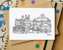 Rome Skyline Landmarks Greetings Card