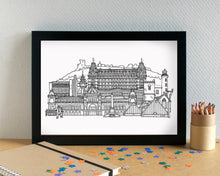 Scarborough Skyline Landmarks Art Print - can be personalised - unframed