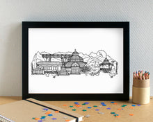 Sefton Park Liverpool Skyline Landmarks Art Print - can be personalised