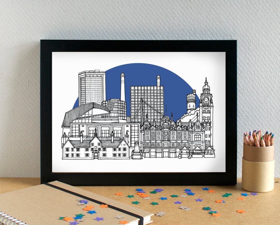 Crystal Palace FC Croydon Skyline Art Print - with Selhurst Park - can be personalised