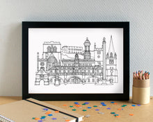Shrewsbury Skyline Landmarks Art Print - can be personalised - unframed