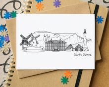 South Downs Skyline Landmarks Greetings Card