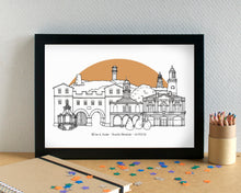 South Shields Skyline Landmarks Art Print - can be personalised - unframed