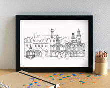 South Shields Skyline Landmarks Art Print - can be personalised - unframed