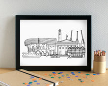 Southampton Skyline Landmarks Art Print - can be personalised