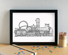 Southend-on-Sea Skyline Landmarks Art Print - can be personalised - unframed