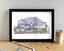 Southend-on-Sea Skyline Landmarks Art Print - can be personalised - unframed