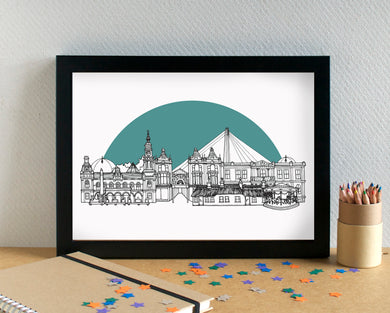 Southport Skyline Landmarks Art Print - can be personalised