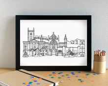 St Albans Skyline Landmarks Art Print - can be personalised - unframed
