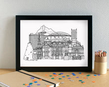 St Helens Skyline Landmarks Art Print - can be personalised - unframed