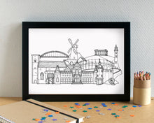 Sunderland Skyline Landmarks Art Print - can be personalised
