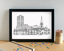 Swindon Skyline Landmarks Art Print - can be personalised - unframed