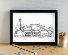 Sydney Skyline Landmarks Art Print - can be personalised