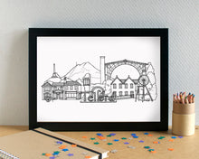 Telford Skyline Landmarks Art Print - can be personalised - unframed