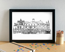Toxteth and Dingle Liverpool 8 Skyline Art Print - can be personalised