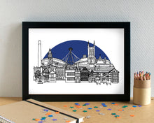 Bolton Wanderers FC Skyline Art Print with University of Bolton Stadium - can be personalised