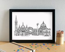 Venice Skyline Landmarks Art Print - can be personalised