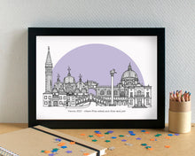 Venice Skyline Landmarks Art Print - can be personalised