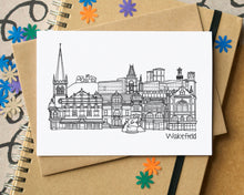 Wakefield Skyline Landmarks Greetings Card